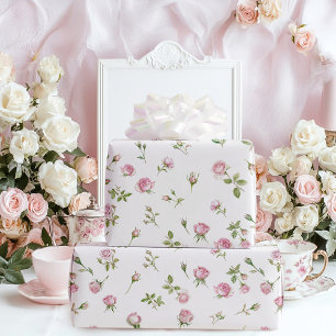 Quinceanera Blush Pink Rose Geburtstag Geschenkpapier