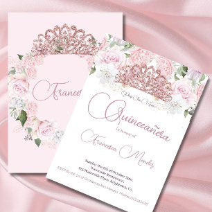 Quinceanera Blush Pink Watercolor Einladung