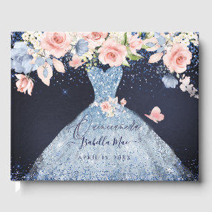 Quinceanera Blush Princess Glitzer Gown Confetti G Gästebuch