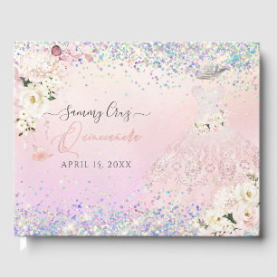 Quinceanera Blush Princess Glitzer Gown Confetti G Gästebuch
