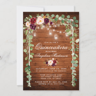Quinceanera Botanische Blumenleuchten Einladung