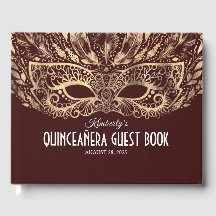 Quinceanera Burgundy und Gold Gästebuch