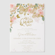 Quinceanera Butterfly Einladung Spanisch Aufnahme