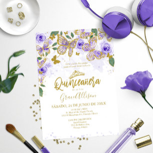 Quinceanera Butterfly Einladung Spanisch Aufnahme