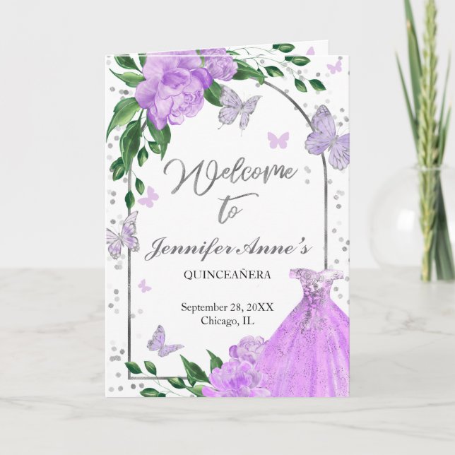 Quinceanera Butterflys Lavender Gown-Programme Programm (Vorderseite)