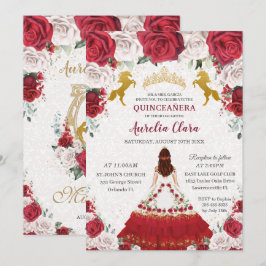 Quinceañera Charro Kleid Prinzessin Crown Pferde Einladung