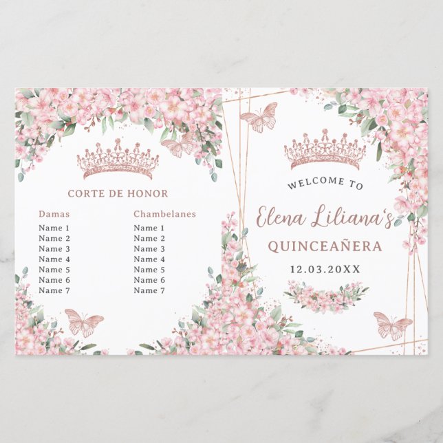 Quinceañera Cheroms Rose Gold Programm (Vorderseite)