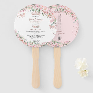 Quinceañera Cheroms Rose Gold Programm Fächer