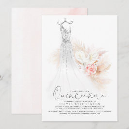 Quinceañera Chic Silver Pampas Grass 15. Geburtsta Einladung