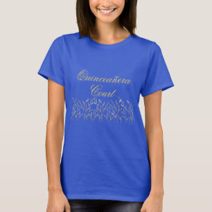 Quinceanera Court Royal Blue Gold Custom T-Shirt