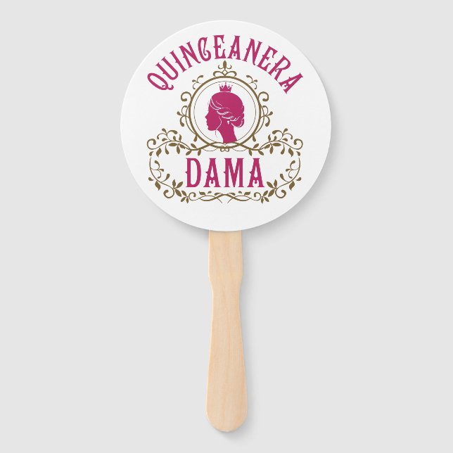 Quinceanera Dama Fächer (Vorderseite)