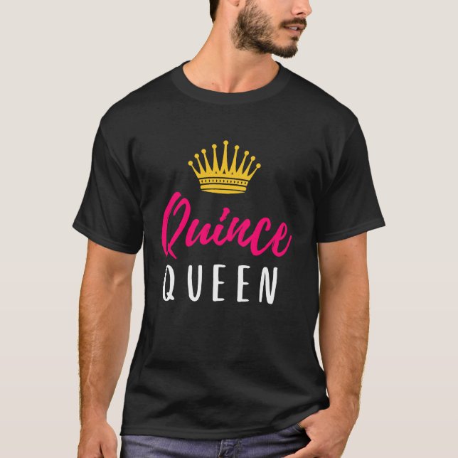 Quinceanera Damas Pink Womens Crown Theme Party Qu T-Shirt (Vorderseite)