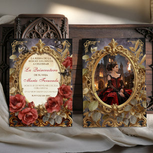 Quinceañera Dark Fantasy Gótica Romántica Foto Einladung