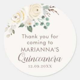 Quinceanera Dreamy White Floral Stickers