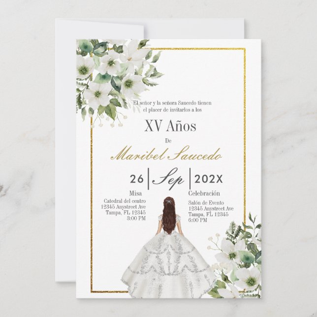 Quinceañera Einladung (Vorderseite)