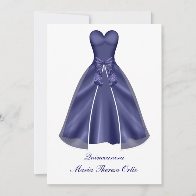 Quinceanera Einladung Elegante Blaue Stadt Einladu (Vorderseite)