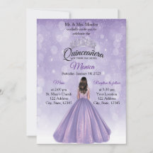 Quinceañera Einladung Lila und silber