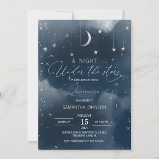 Quinceanera Einladung, Mond und Sterne Quinceañera Einladung