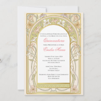 Quinceañera-Einladung retro vintage auf Spanisch Einladung