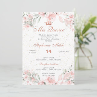 Quinceanera Einladung Rosa Blüte