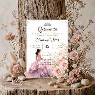 Quinceanera-Einladung rosa floral Einladung