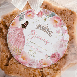 Quinceañera Elegant 15. Geburtstagsparty Gefallen Runder Aufkleber