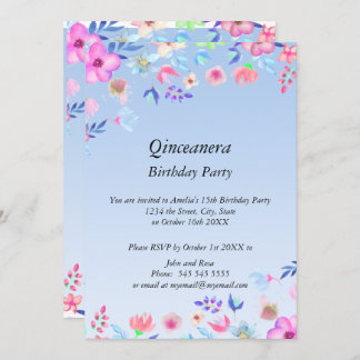 Quinceanera Elegant und Moderne Geburtstagsparty b Einladung