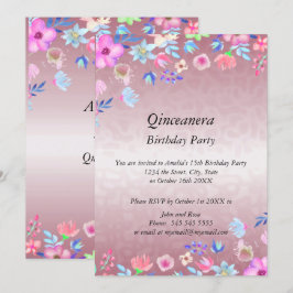 Quinceanera Elegant und Moderne Geburtstagsparty p Einladung