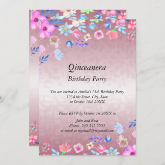 Quinceanera Elegant und Moderne Geburtstagsparty p Einladung