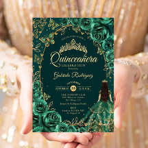 Quinceanera Emerald Green Gold