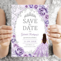 Quinceanera Flieder Purpur Silber Blumen