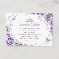 Quinceanera Flieder Purpur Silber Florale Details