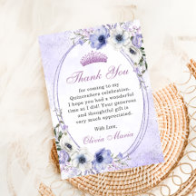 Quinceañera Floral Butterflie Tiara Dankeschön Kar