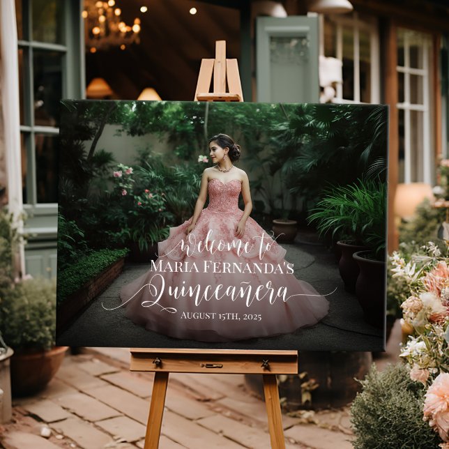 Quinceanera Foto Empfang durch elegante Kalligraph Poster (Von Creator hochgeladen)