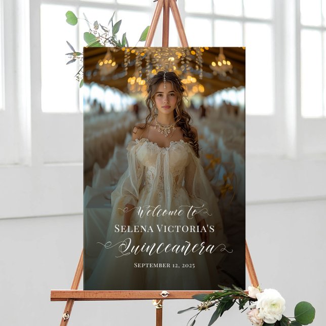 Quinceanera Foto Empfang durch elegante Kalligraph Poster (Von Creator hochgeladen)