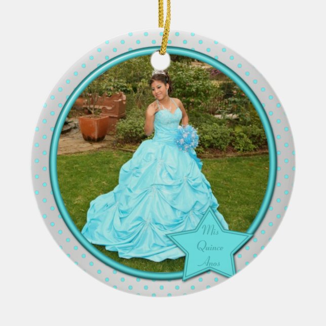 Quinceanera Foto-Verzierung Keramikornament (Vorne)