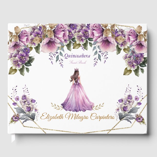 Quinceañera Gästebuch Lilac (Vorderseite)