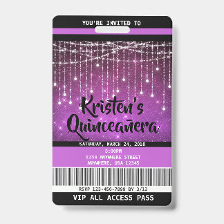 Quinceanera-Geburtstagseinladungen, Sweet 16 Einla Ausweis