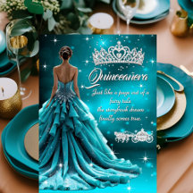 Quinceanera Geburtstagsparty Aquamarine Silberbefö