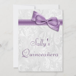 Quinceañera Geburtstagsparty Damask und Imitate Bo Einladung