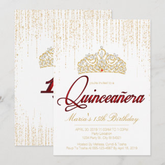 Quinceanera, Glam Glitzer Einladungen