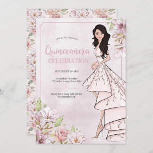 Quinceañera Glamour-Mädchen-15. Einladung