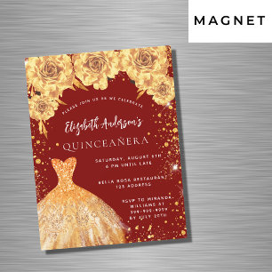 Quinceanera Glitzer Kleid Rose Luxus Magneteinladung