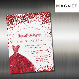 Quinceanera Glitzern Magneteinladung