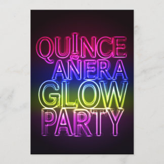 Quinceanera GLOW PARTY Geburtstag Einladung