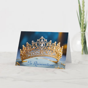 Quinceanera Gold Crown Card Einladung