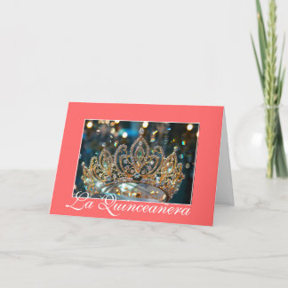 Quinceanera Gold Crown Card Einladung