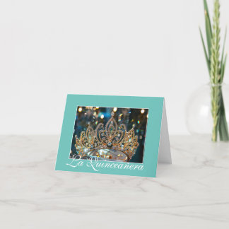 Quinceanera Gold Crown Card Einladung