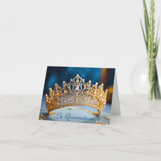 Quinceanera Gold Crown Card Einladung