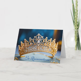 Quinceanera Gold Crown Card Einladung